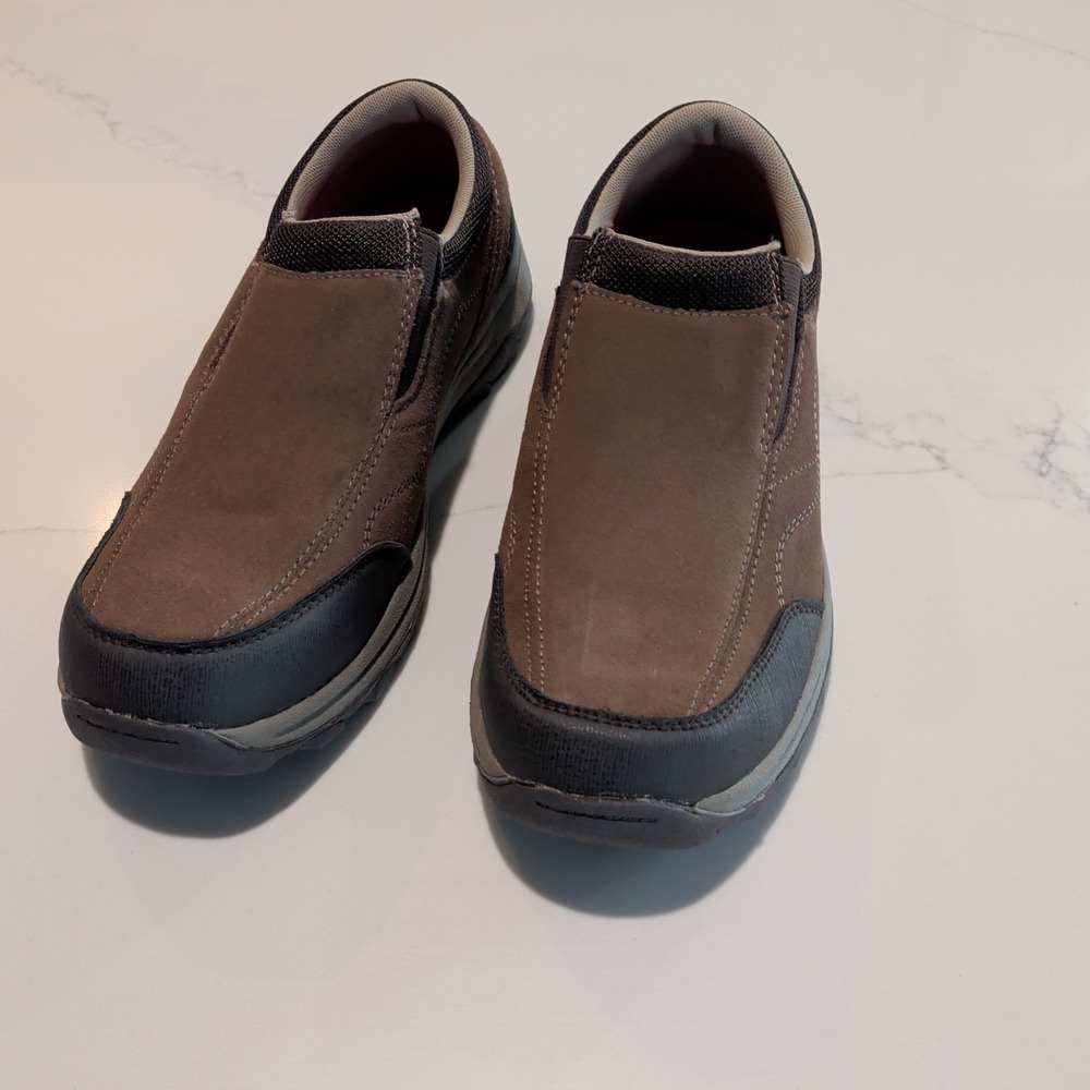 Wrangler Memory Foam Leather Men's Slip-On Casual Shoes Brown US 10.5